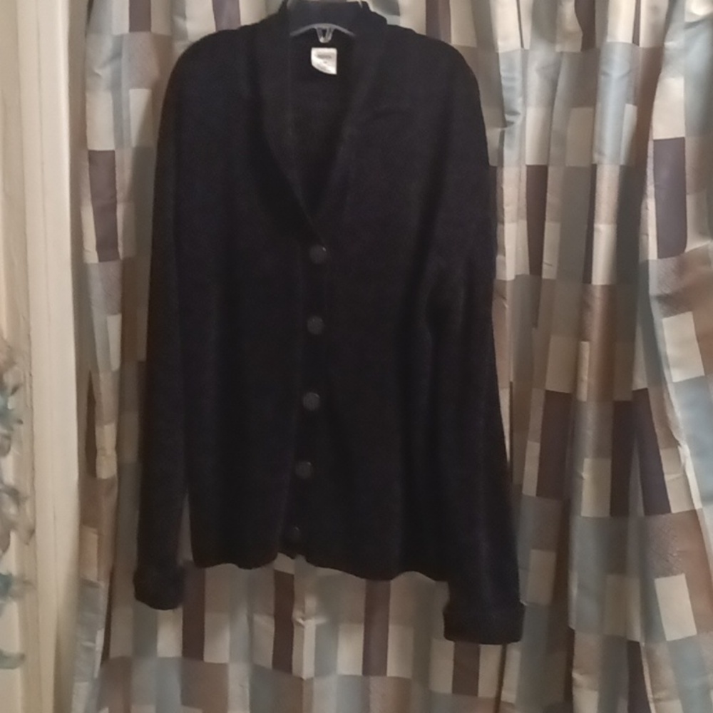 FINAL PRICE PREMIER INTERNATIONAL black acrylic buttoned down cardigan 3X